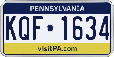 PA license plate KQF1634