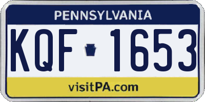 PA license plate KQF1653