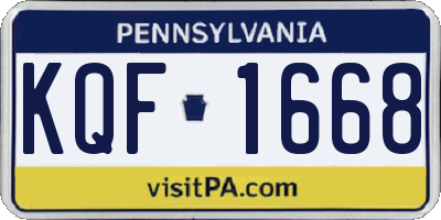 PA license plate KQF1668