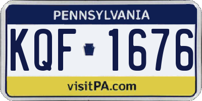 PA license plate KQF1676