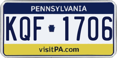 PA license plate KQF1706