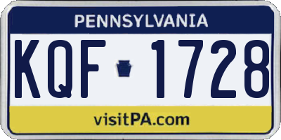 PA license plate KQF1728