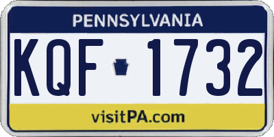PA license plate KQF1732