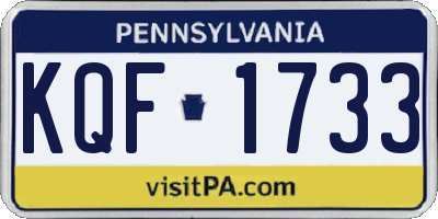 PA license plate KQF1733
