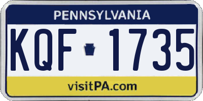PA license plate KQF1735