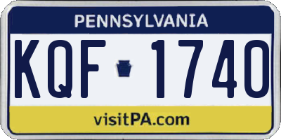 PA license plate KQF1740