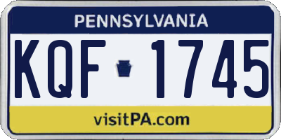 PA license plate KQF1745