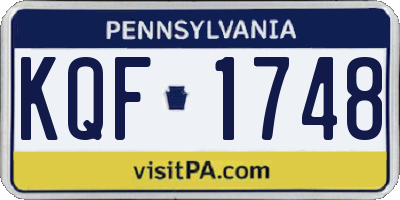 PA license plate KQF1748