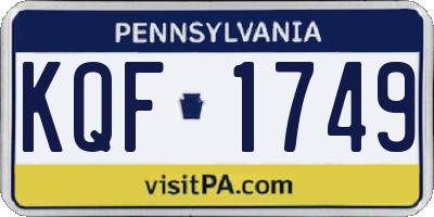 PA license plate KQF1749