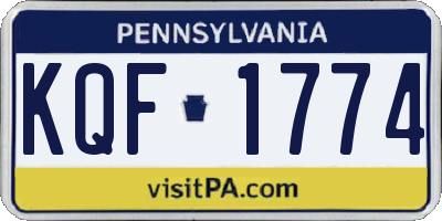 PA license plate KQF1774
