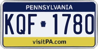 PA license plate KQF1780