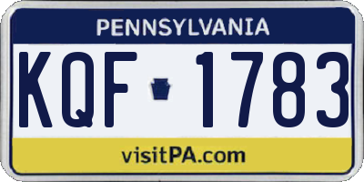 PA license plate KQF1783