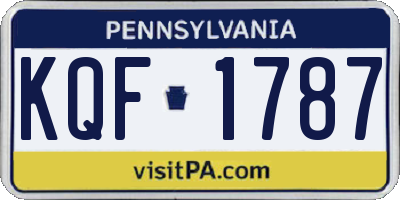 PA license plate KQF1787