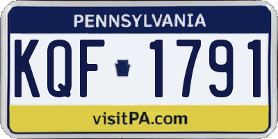 PA license plate KQF1791