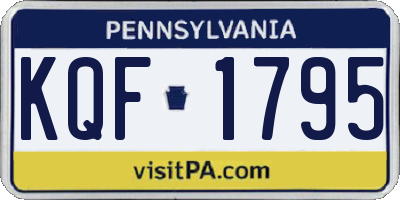 PA license plate KQF1795