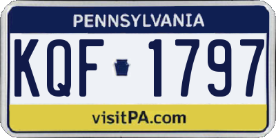 PA license plate KQF1797