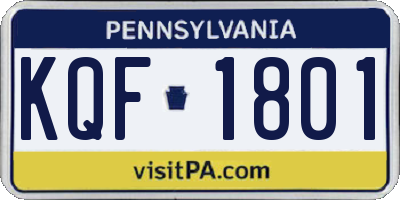 PA license plate KQF1801