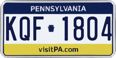 PA license plate KQF1804