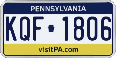 PA license plate KQF1806