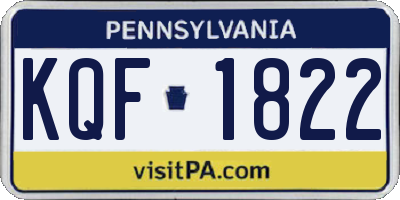PA license plate KQF1822
