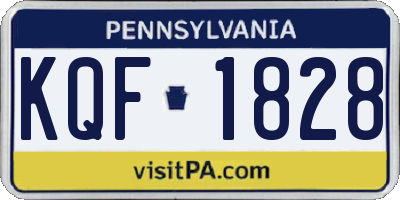 PA license plate KQF1828