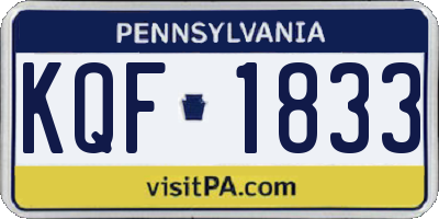PA license plate KQF1833