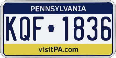 PA license plate KQF1836