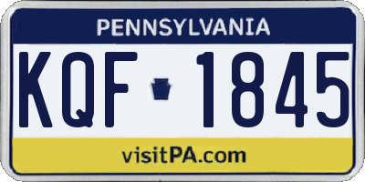 PA license plate KQF1845