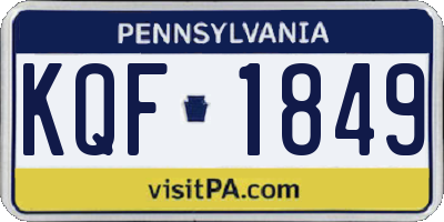 PA license plate KQF1849