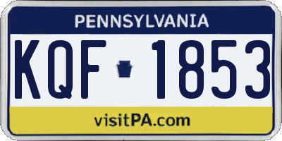 PA license plate KQF1853