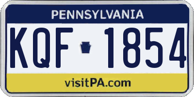 PA license plate KQF1854