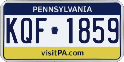 PA license plate KQF1859