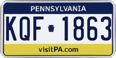 PA license plate KQF1863