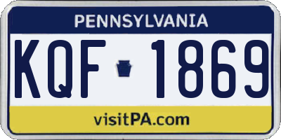 PA license plate KQF1869