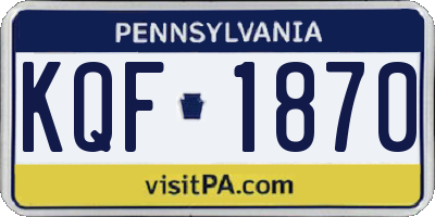 PA license plate KQF1870