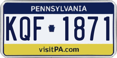 PA license plate KQF1871