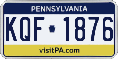 PA license plate KQF1876
