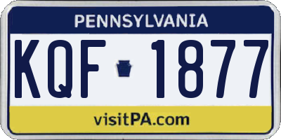 PA license plate KQF1877