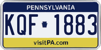 PA license plate KQF1883