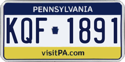 PA license plate KQF1891