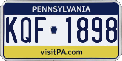 PA license plate KQF1898