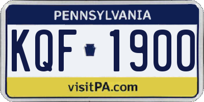 PA license plate KQF1900