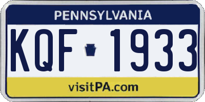 PA license plate KQF1933