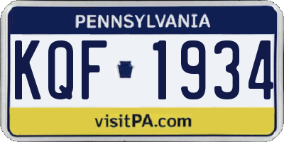 PA license plate KQF1934