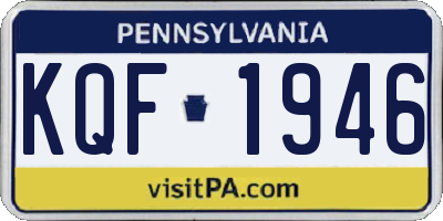 PA license plate KQF1946