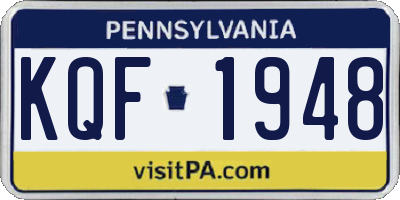 PA license plate KQF1948