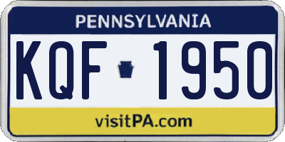 PA license plate KQF1950