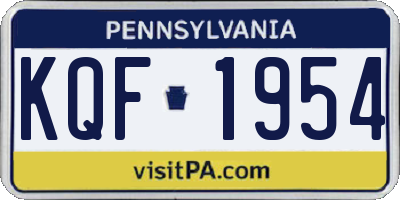 PA license plate KQF1954
