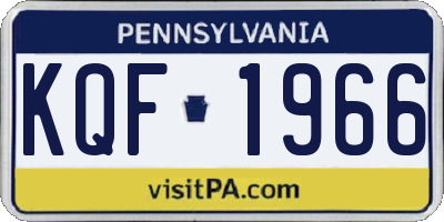 PA license plate KQF1966