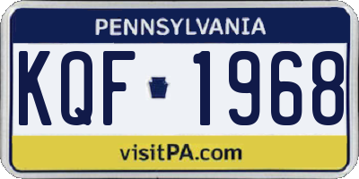 PA license plate KQF1968